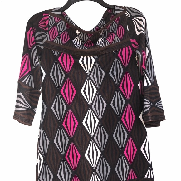 DVF size 0 vintage silk retro print shift dress - Picture 5 of 11